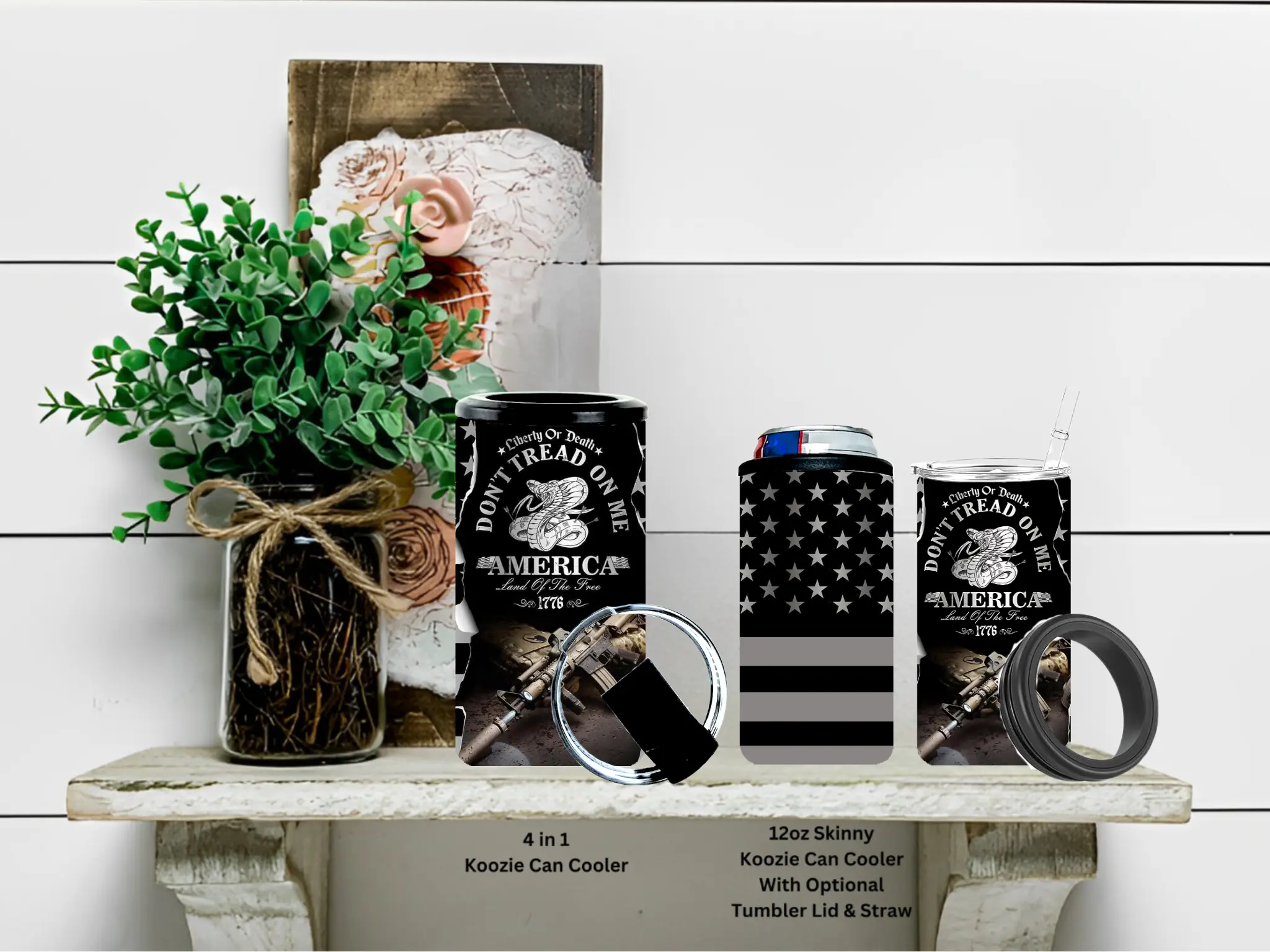 Don't Tread On Me 1776 Skinny or 4 in 1 Koozie Can Cooler