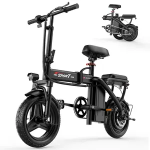 Pikabike Z6 Electric Bike 1200W Peak Motor 25MPH 14" Pneumatic Tires 22-40 Mile Range Foldable Two Seats with Shock Absorption System