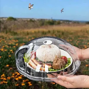 LIDAM 4 in 1 Food cover- Microwave splatter cover- Fruits cover- Cake cover  With Tray -High temperature resistant -Dishwasher safe