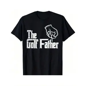 Funny Golf Father T-Shirt - "The Golf Father" Graphic Tee - Soft Breathable Cotton Shirt For Golf Dad - Black With White Print - Father'S Day,