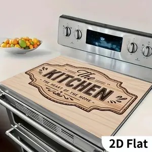 1pc 2D Flat Large Stove Mat - Heavy-Duty Non-Slip Heat Resistant , Diatom Mud Stove Protector with Vintage Kitchen design (Compatible with Gas/Induction Stoves, Oven, Washing Machine)