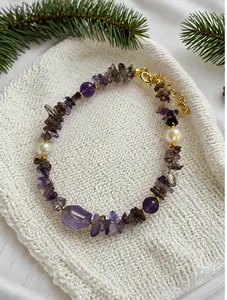 Super 7 Crystal Bracelet High Vibration Energy for Spiritual Awakening & Emotional Balance Unique Handmade Design with Accent Beads Love Energy & Emotional Healing Jewelry Gift