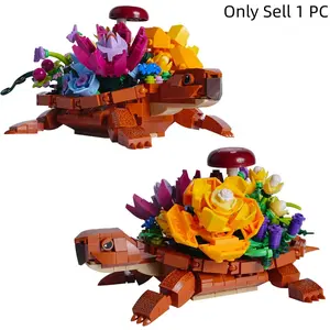 Sea Turtle Succulent Plant Design Building Blocks Set, Turtle Flowers Building Kit, Botanical Collection Blocks Toys, Gifts for Girls, Women, Creative Building Blocks, Stem Building Blocks, Building Block Sets, Stem Construction Set
