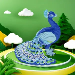 3085 Piece Peacock Building Block Model, Creative Animal Decorations, Perfect for Birthday Halloween Valentine's Day Christmas Gift