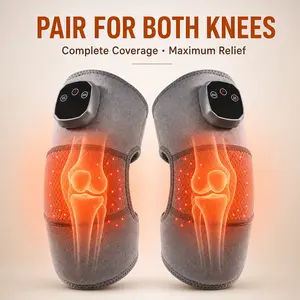 Three-in-one wireless knee and shoulder pain relief device with heating and vibration, 3 temperature settings, and 3 vibration modes; rechargeable battery; suitable for relieving joint pain, elbow, shoulder, and knee pain; an ideal gift for seniors.