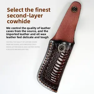 Leather Knife Sheath Pouch, Folding Knife Storage Bag, Tool Organizer Pocket, Belt Hanging Waist Bag, Outdoor Camping Travel Carry, Survival Gear, Folding Pocket Knives