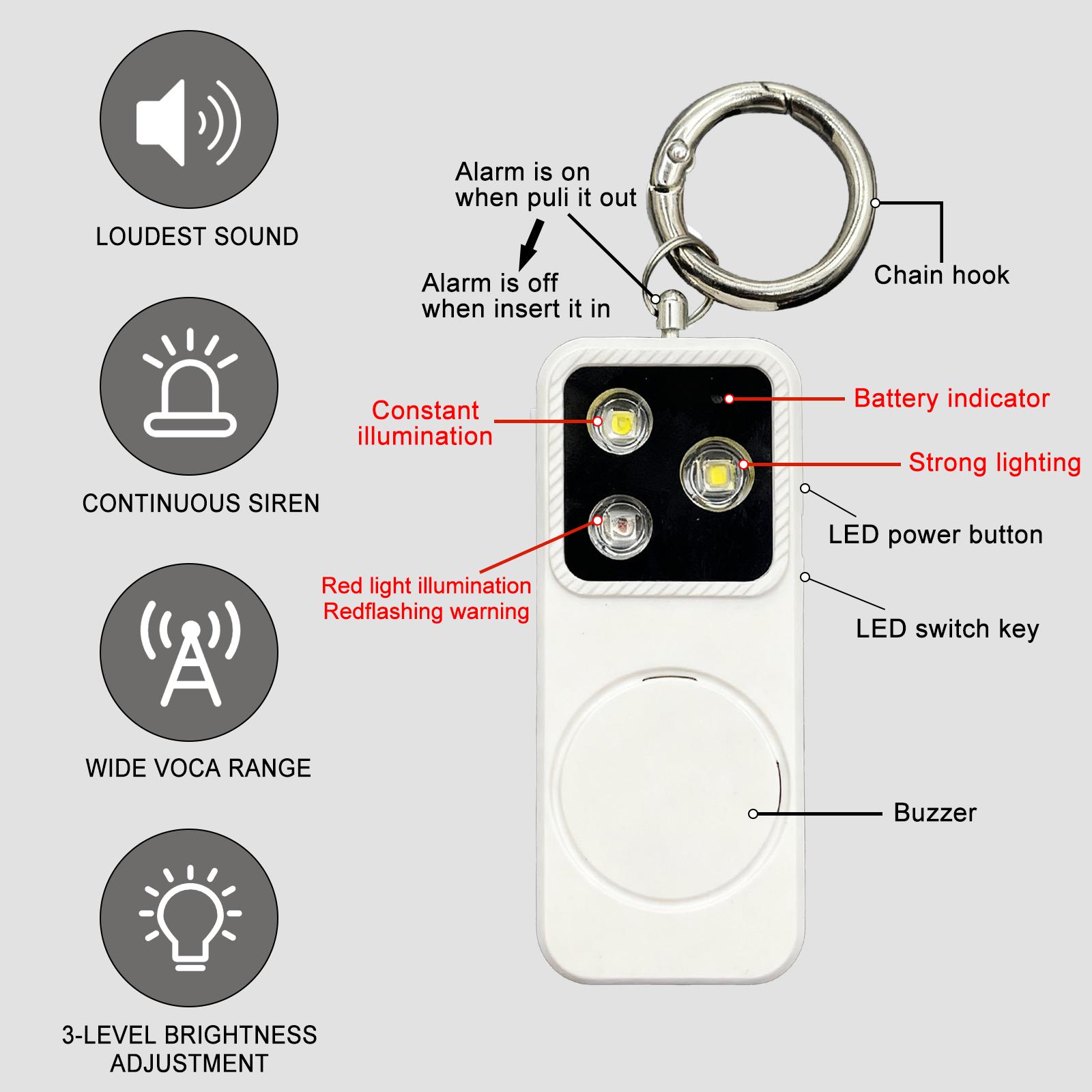Personal Safety Alarm Keychain | Deafeningly Loud & Rechargeable | Emergency Strobe Light + Anti-Tracking | Perfect for Women, Night Running, and Elderly