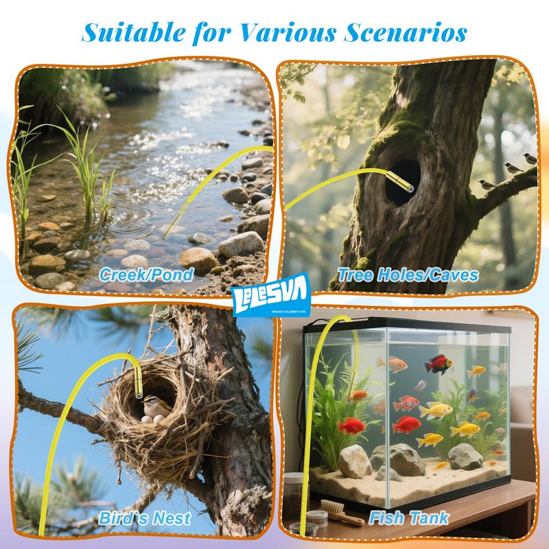 2026 Upgraded Kids Endoscope Camera with Storage Bag – LELESUN Borescope Snake Camera with 2.4" HD IPS Screen, 8 LED Lights, IP67 Waterproof STEM Toy for Science Exploration, Gift for Boys Girls Age 4–10