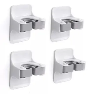 Self-Adhesive Broom Holder Set – Wall-Mounted Mop and Broom Gripper Racks - 4 Pack