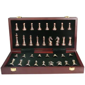 Premium Metal Bronze-Copper Competition Chess Set - Toys & Hobbies Board Game for Strategy Game Enthusiasts