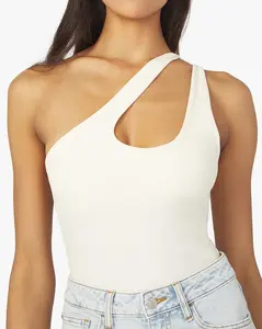 Asymmetrical Spandex Jersey Bodysuit