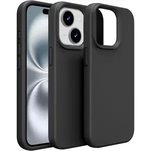 Premium Liquid Silicone Large Camera Cutout Phone Case for iPhone 17 Pro Max/16 Plus/15/14/13/12/11, Skin-Friendly Shockproof Slim Full-Body Protective Cover for Men & Women