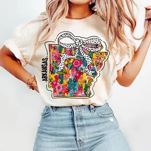 Floral Coquette Arkansas T-shirt, State Shirt, Arkansas Brushstroke Tshirt