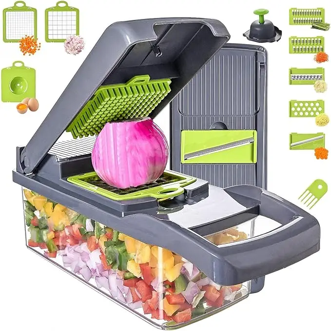 Adjustable Vegetable Cutter Slicer - 15 Kits Vegetable Dicer, Carrot & Garlic - Utensils for Home durable vegetable pc multifuctional veggie chopper