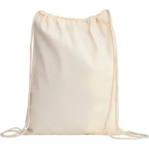 (12 Pack) Set of 12 Durable Cotton Canvas Drawstring Backpack Bags (Small (14" W x 16" H))
