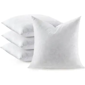 Throw Pillow Inserts Set of 4, Soft  Square 22 x 22 Inches Decorative Pillow Insert,  and Down Euro Pillows for Bed, Couch and Cushion