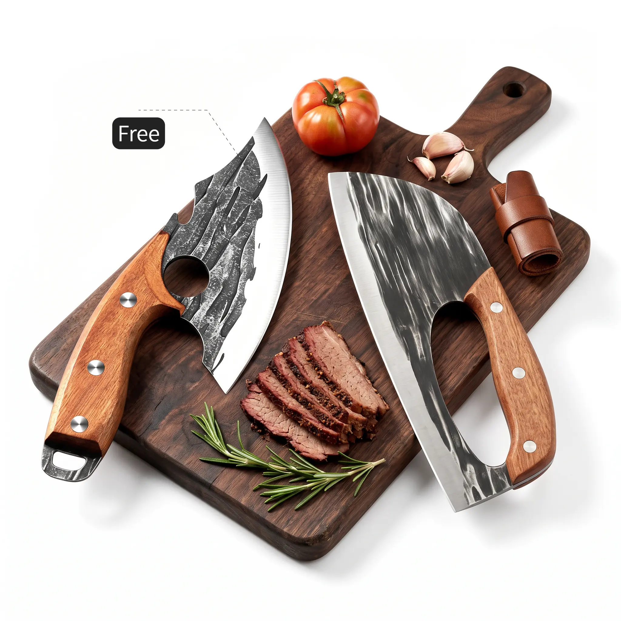 [Buy 1 Get 1 Free] FORGED CLEAVER, Forged Kitchen Knife Set - Forged Carbon Steel Cleaver Knife, Kitchen Knives and slicing knives, Professional Chef Knife, Razor Sharp Meat & Vegetable Chopper.