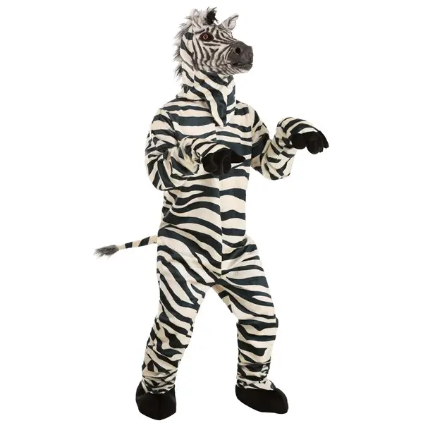 Adult Zebra Suit with Mouth Mover Mask