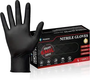 100% Pure Heavy Duty Nitrile Gloves,100PCS, Ranging From 0.6 Microns To 100 Pairs, Black Disposable Cooking Gloves, Free Of Latex, Dust-Free Cleaner, Kitchen Set