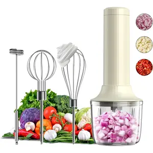 Cordless Hand Mixer MixgoII, Handheld Mixer Electric Whisk & Milk Frother, Hand Held Mini Mixers, Rechargeable Hand Mixer and Whisker,  Processor for Cooking,  , 4-Speed, 10Oz