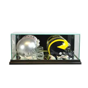 Perfect Cases  Double Mini Football Helmet Display Case- Black