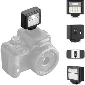 SL02 Camera Flash with Video Light, GN8 6500K Mini Flash Speedlite, 4 Power Levels, Compatible with Sony ZV-1/ZV-E10/Canon/Nikon/Fuji/Panasonic/Leica/Olympus, [Not Fits Sony ZV-1F]