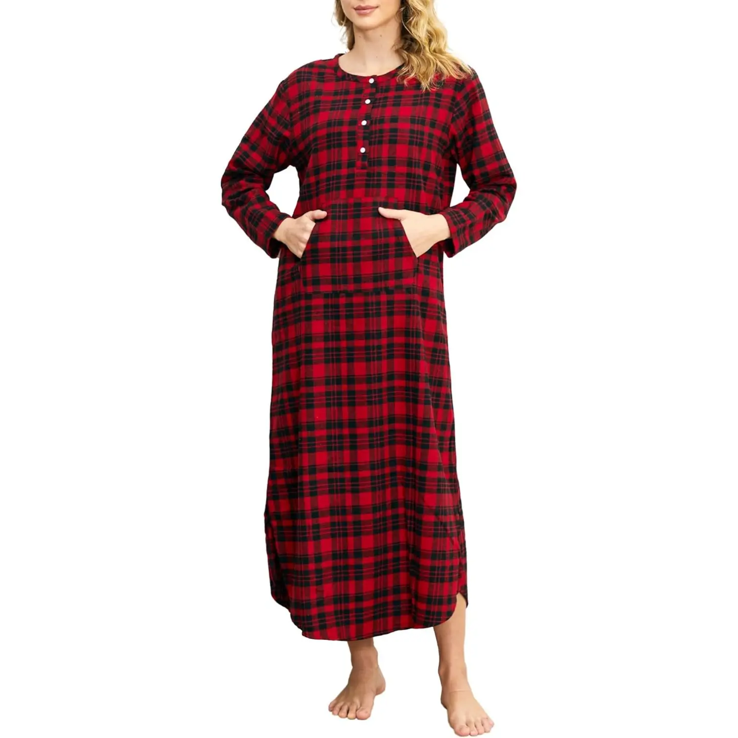 Long Flannel Nightgown for Women Long Sleeve Plus Size Long Flannel Nightgown for Women Long Sleeve Plus Size