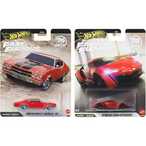 Hot Wheels Fast & Furious Premium 2-Pack, W Motors Lykan HyperSport and 1970 Chevrolet® Chevelle™ SS®, Die-Cast