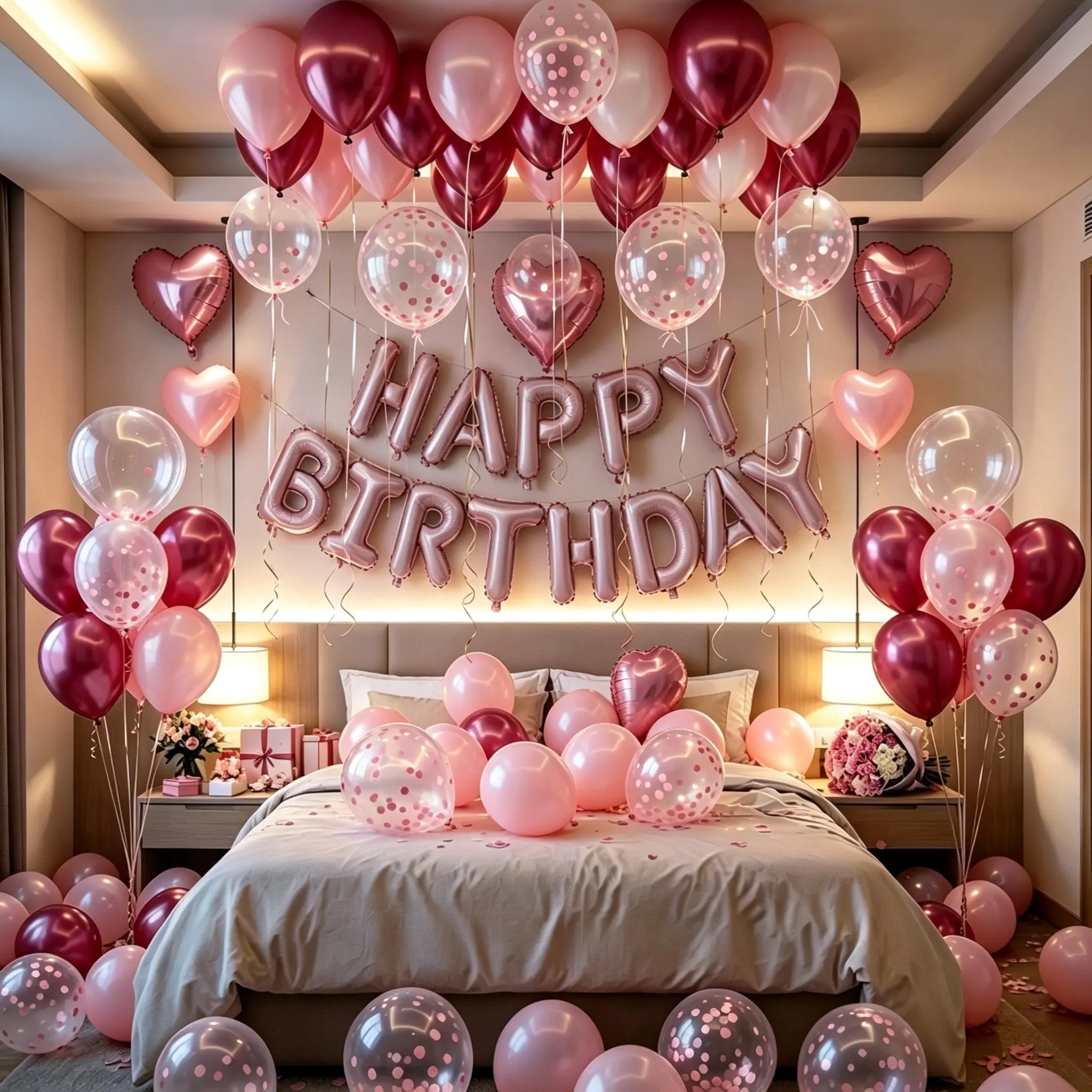 112-Piece Pastel Party Decorations Set - 16in Heart Focal 2-Tone Latex & Metallic Foil PET Balloons, Aluminum Accents, Self-Seal, Letters, Balloon Garland, Arch, Photo Props, Straw for Girls' Birthday Ideas, Bedroom Surprises
