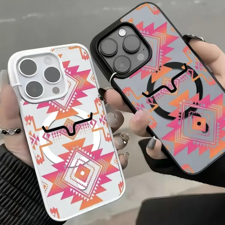 Aztec Pattern Durable Smartphone Case - Geometric Casing Cover Protector for iPhone 13,14,15,16,17 Plus Pro Max