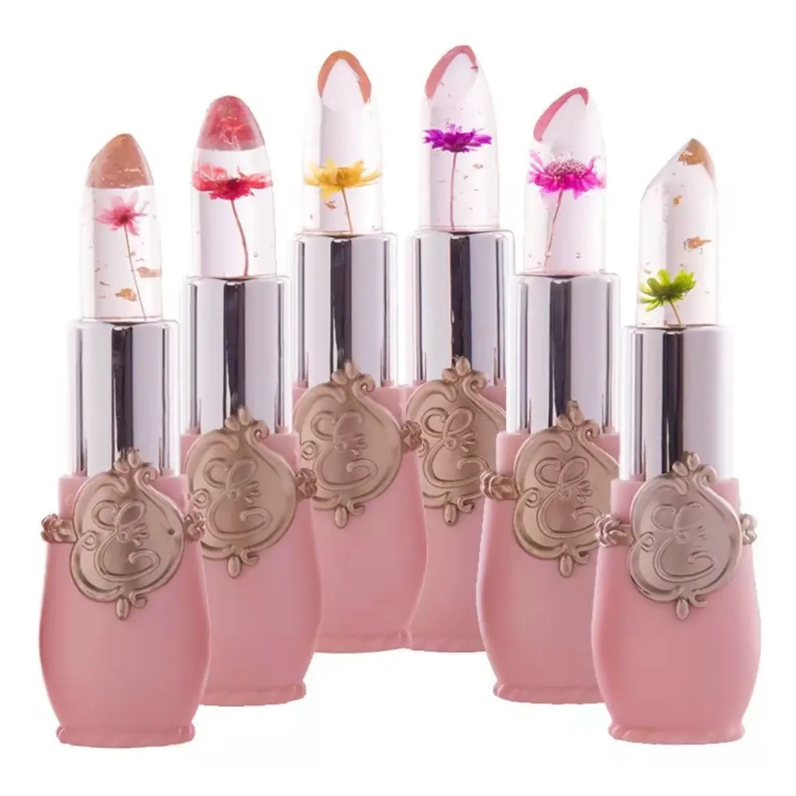 Ladies Flower Jelly Lipstick Temperature Change Moisturizer Lip Gloss Compact Makeup Color Hydrating Hydrating Hydrating