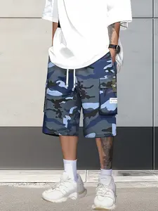 Men's Summer Camo Breathable Lightweight Outdoor Casual Shorts, Comfortable Fashion Versatile Hiking Running Gym Beach Wear