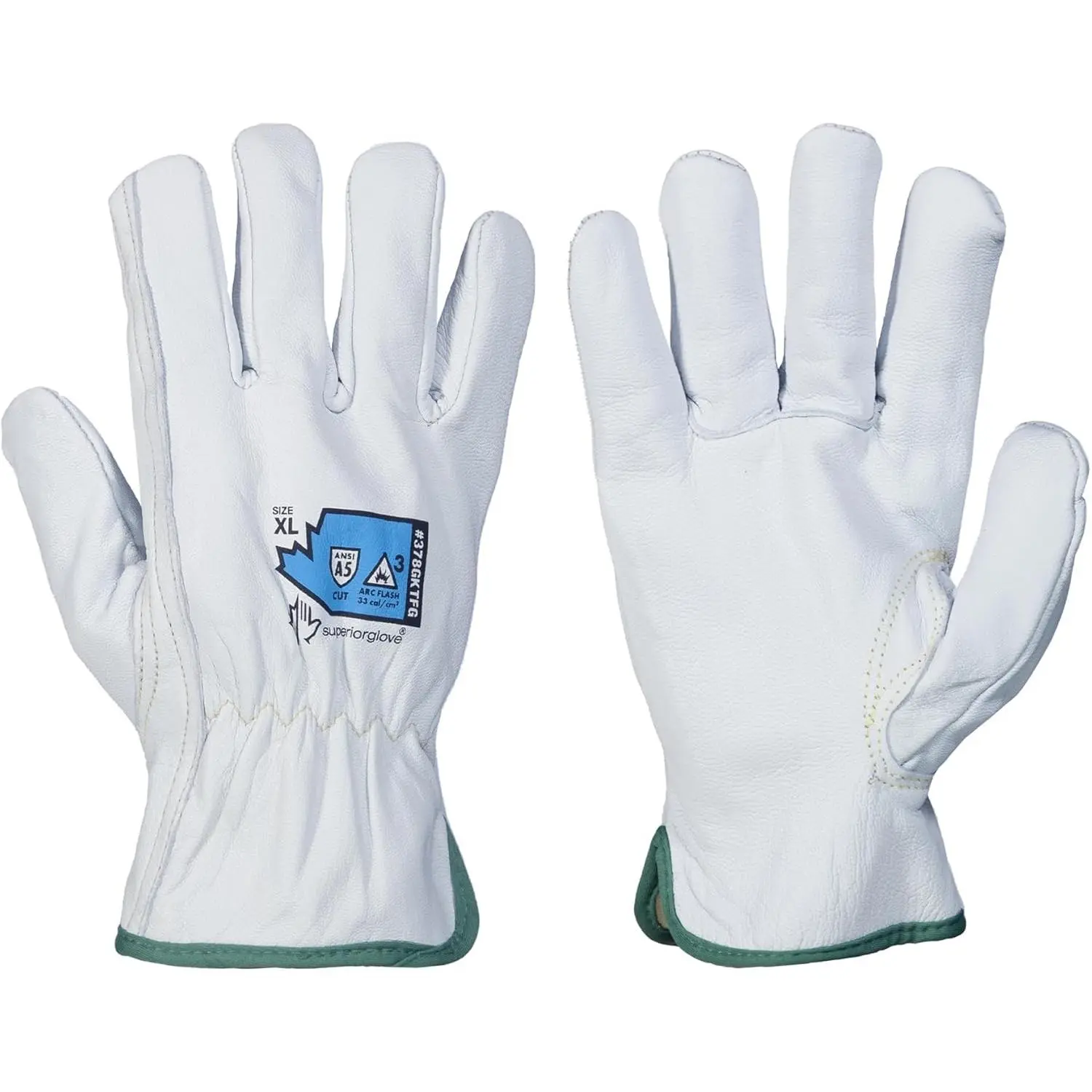 Endura Goatskin Leather Work Gloves - ANSI-Certified, Arc Flash Protection, Cut-Resistant, Keystone Thumb Durable Gloves for Yardwork, Debris Removal, Oil & Gas Refinery General Purpose Hand Protection
