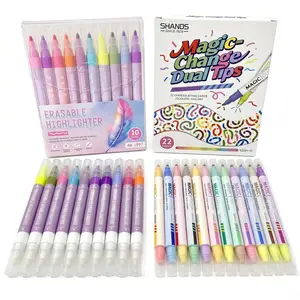 2-in-1 Set of Erasable Highlighters & Layerable Highlighters,No Bleed Markers for Bible Study, School Office Supplies