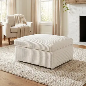 37" Ottoman Square Cloud Footrest for Boneless Sectional Sofa Plush Corduroy Cloud Velvet Boneless Ottoman for Sofa Couch, Ottoman Foot Rest, End of Bed Bench, Storage Chest for Living Room, Bedroom, Entryway, 37 In, Armless tiktokshopspringglowup