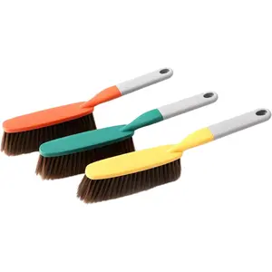 3 Pack 15" Hand Broom Brush Soft Bristle Cleaning Sweeping Dusting Brush Removes Small Particles Hair for Bed Car Couch Desk Sofa Furniture Clothes 3colors
