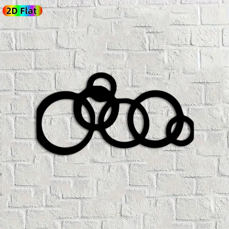 1pc Interlocking Rings Metal Wall Art, Modern Interlocking Rings Statue Mural, Ideal Gift for New Year, Christmas, Abstract Decor Enthusiasts,  Perfect for Indoor Wall & Outdoor Fence, Contemporary Home Decor Accent
