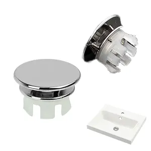 Durable Plastic Overflow Drain Cover for Bathroom Sink, Easy Installation Round Overflow Cap for Wash Basin, Decorative Water Stopper