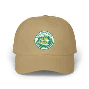 Embroidered Corgi Hiking Club Dad Cap - Retro Nature Patch Baseball Hat