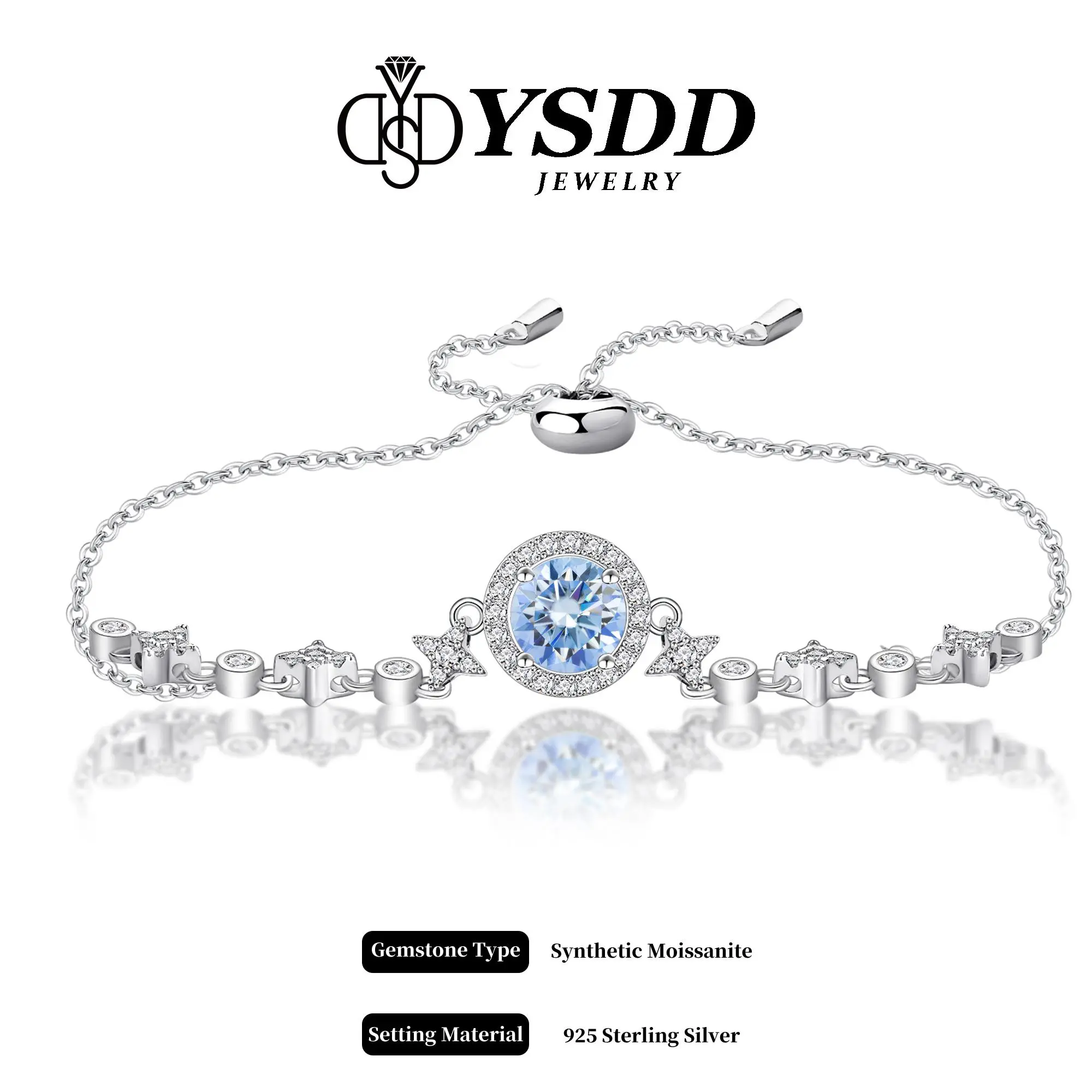 【#287 Starry Halo 】DIY Colors 1CT Round Halo Moissanite Slider Bracelet in 925 Sterling Silver 【#287 Starry Halo 】DIY Colors 1CT Round Halo Moissanite Slider Bracelet in 925 Sterling Silver