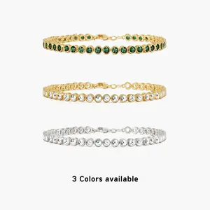 en route 18K Gold Plated Tennis Bracelet in Gold, Eternal Sweetness with Day-to-Night Sparkles, Most Gifted for Retro Reimagined Style