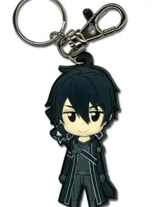 Sword Art Online Kirito PVC Keychain 3D PVC Figure Keyring