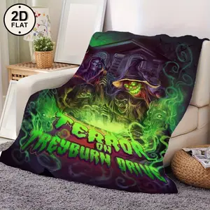 Halloween Zombie Witch Horror Themed Print Flannel Blanket - Soft and Warm, All-Season Comfort for Bed, Sofa, Office and Outdoors blanket plushthin quilt holiday gift Intense Nacho Printed Flannel Blanket