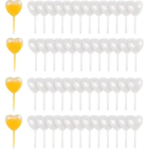 Heart Style 100Packs 4ml Cupcakes Pipettes Infused Strawberries Tubes Mini Shot Injector for Lquor Alcohol Small Shots