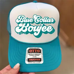 Blue Collar Boujee Jade & White Unisex Foam Trucker Hat