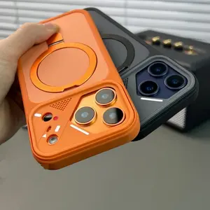 Compatible with iPhone 17 Pro Max/ 16/15/14/13 camera frame matte transparent stand phone case HN226-6