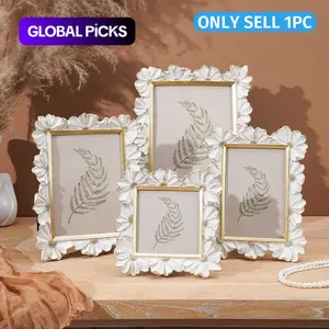Resin Material Daisy Flower Photo Frame, Square Picture Display Stand, Home Desktop Decorative Frame, Versatile Use, Home Decor Accessory #GLOBAL PICKS