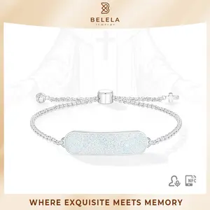 Belela Totwoo Women’s NFC Bible Bracelet Adjustable Opal Stainless Steel Gift For Girlfriend or your Familay