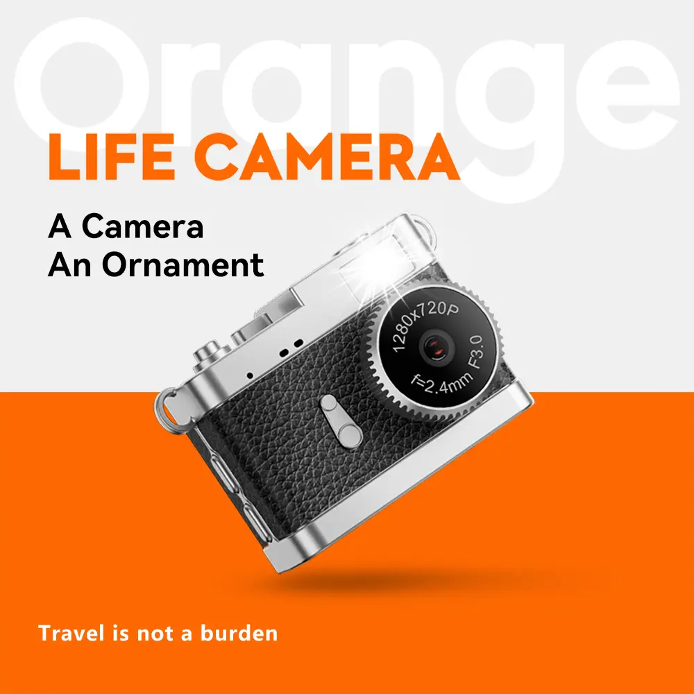 Mini Retro Digital Camera, Thumb Camera, 0.96 Inch, 720P, 180mAh Rechargeable Battery, With 8GB Storage Card, Keychain, Perfect for Travel And Recording, Ideal Gift for Girlfriend or Boyfriend