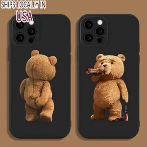 Cartoon Cute Bear Pattern Phone Case, 2 Counts Anti-drop Decorative Phone Protector Cover, Phone Accessories Compatible with iPhone Series iphone 12  cases